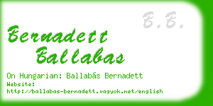 bernadett ballabas business card